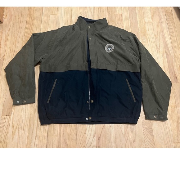 Monterey Club Golf Jacket Mens Xl Twotone Green Navy Usa Golf Academy Snap Front